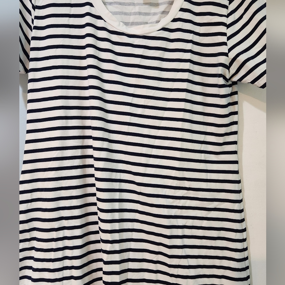 Women's Tommy Bahama White With Navy Stripes Casual Shirt Dress, Size XL - Picture 2 of 5